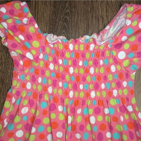 JK Polka Dot Cotton Dress Girls Sz M Pink Multi Color Authentic J Khaki - Picture 3 of 4